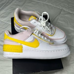 Nike AF1 Shadow, woman’s size 9.5, light pink and yellow